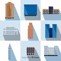 Free vector collection of different office buildings