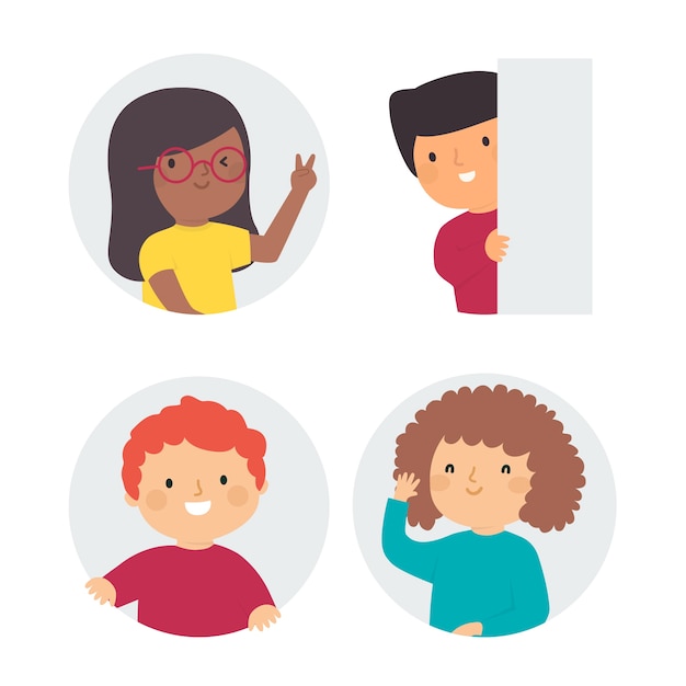 Free vector collection of different people peeping