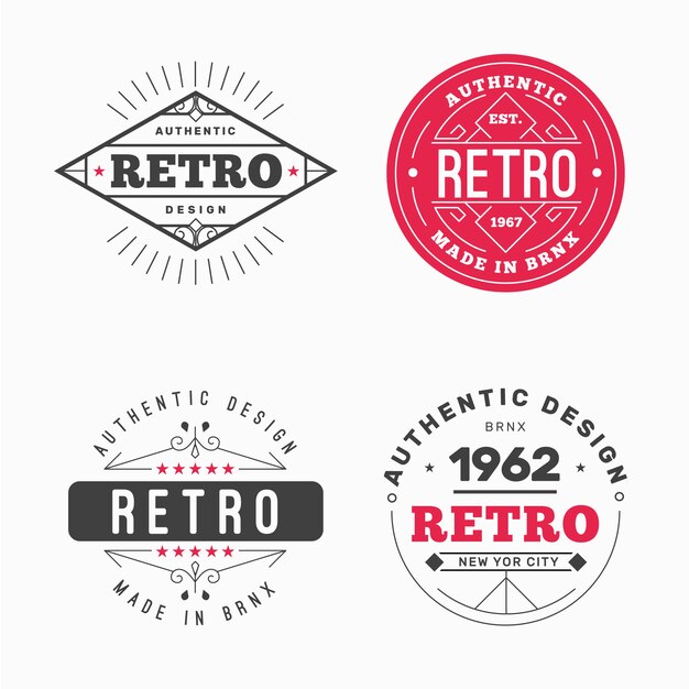 Collection of different retro logos