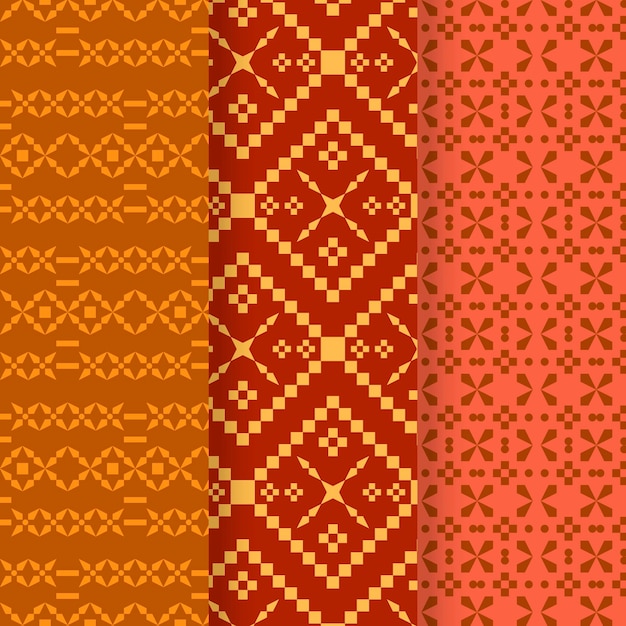 Collection of different songket patterns