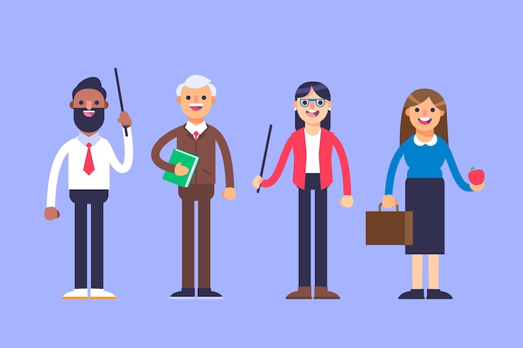 Free Vector collection of different teachers with tools