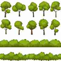 Free vector collection of different trees