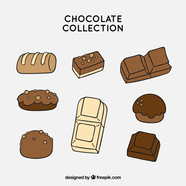 Collection of different types of chocolate