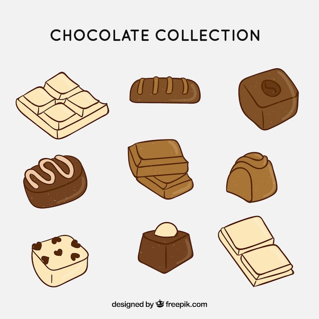 さまざまな種類のチョコレートのコレクション