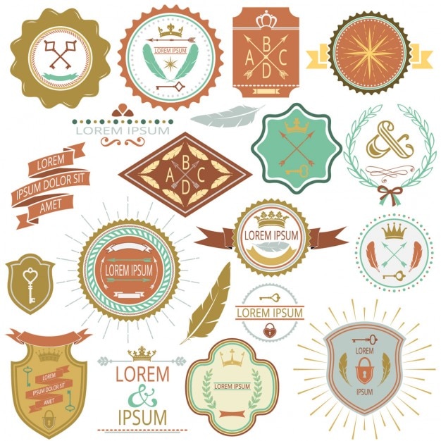 Collection of different vintage badges
