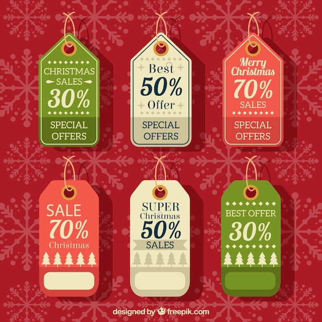 Free vector collection of discount christmas tags