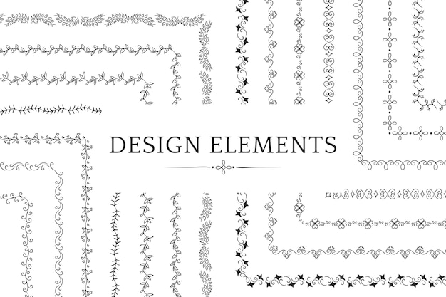 Collection of divider design element vectors