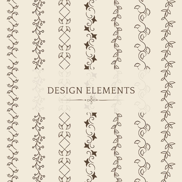 Free vector collection of divider design element vectors