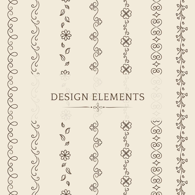 Free vector collection of divider design element vectors