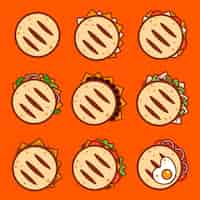 Free vector collection of drawn tasty arepas