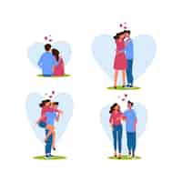 Free vector collection of drawn valentine's day couples