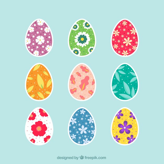 Collection of easter decorative eggs