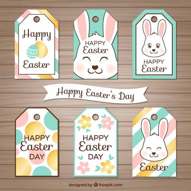 Free vector collection of easter labels