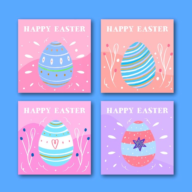 Collection of easter posts for instagram