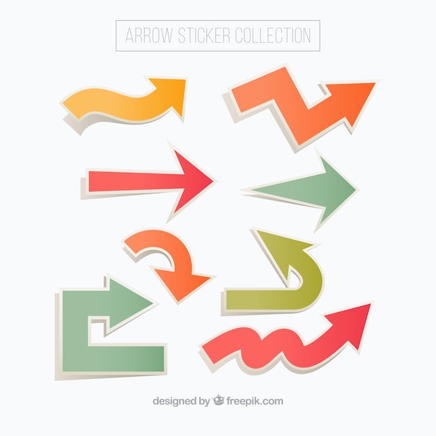 Collection of eight arrow stickers