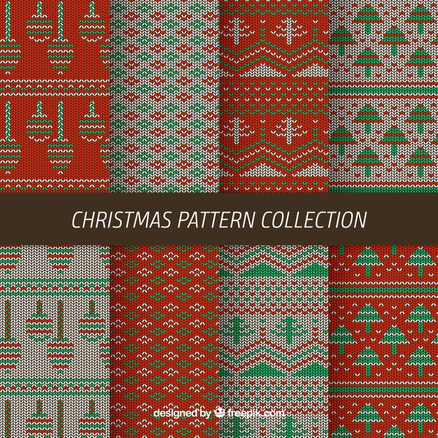 8 니트 크리스마스 패턴의 컬렉션