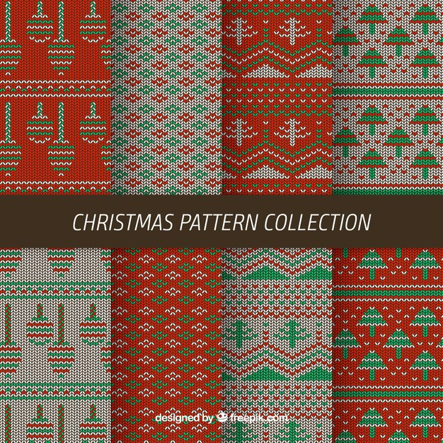 Collection of eight knitted christmas patterns