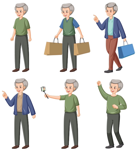 Free vector collection of elderly people characters