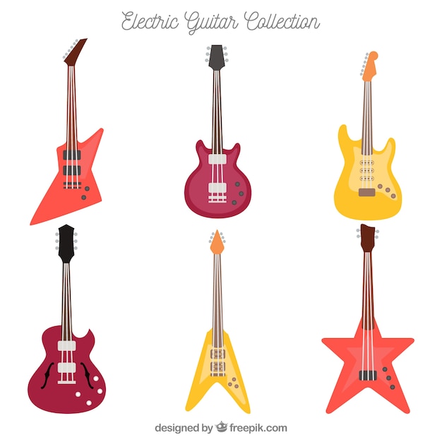 Free vector collection of electric guitars