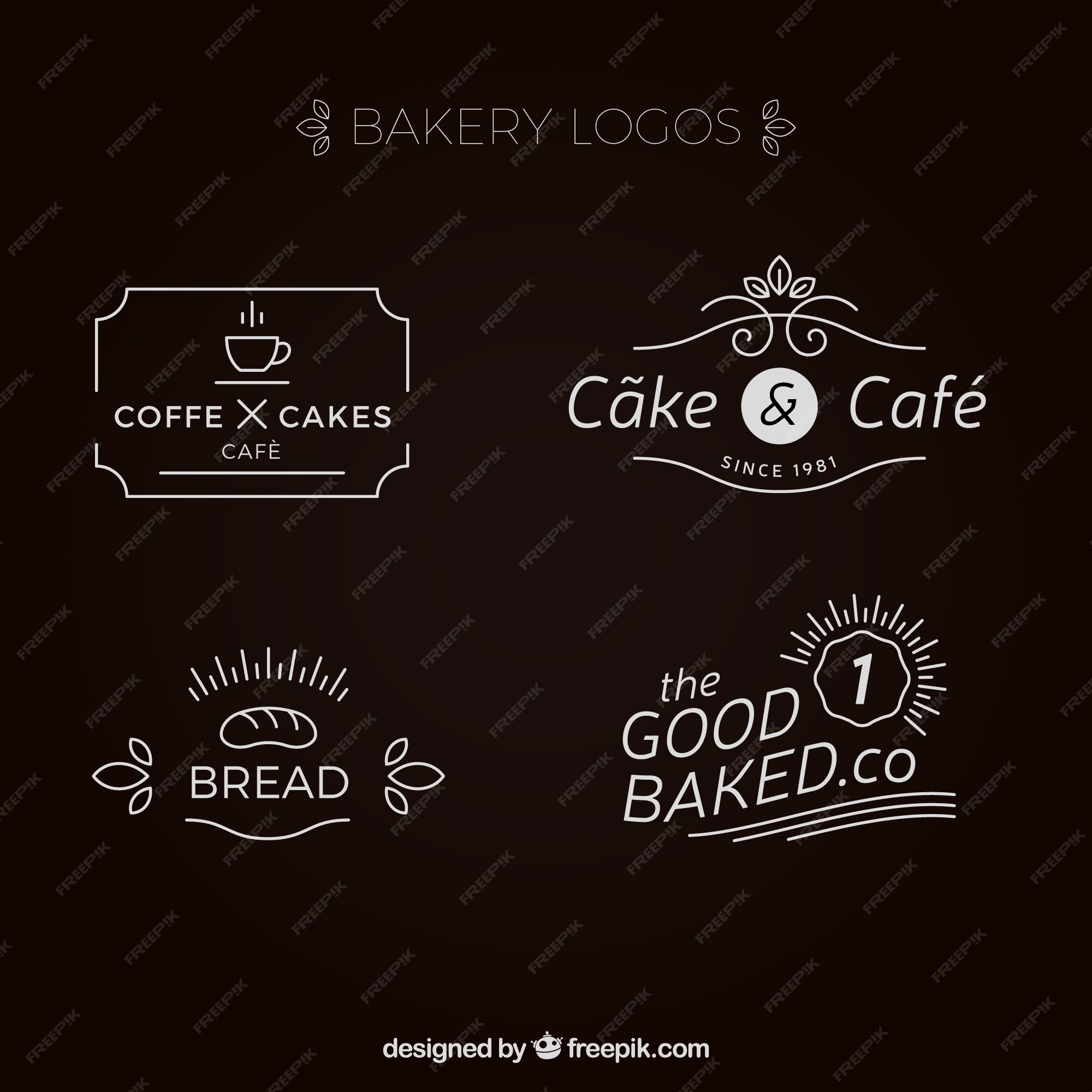 Free Vector | Collection of elegant bakery logo