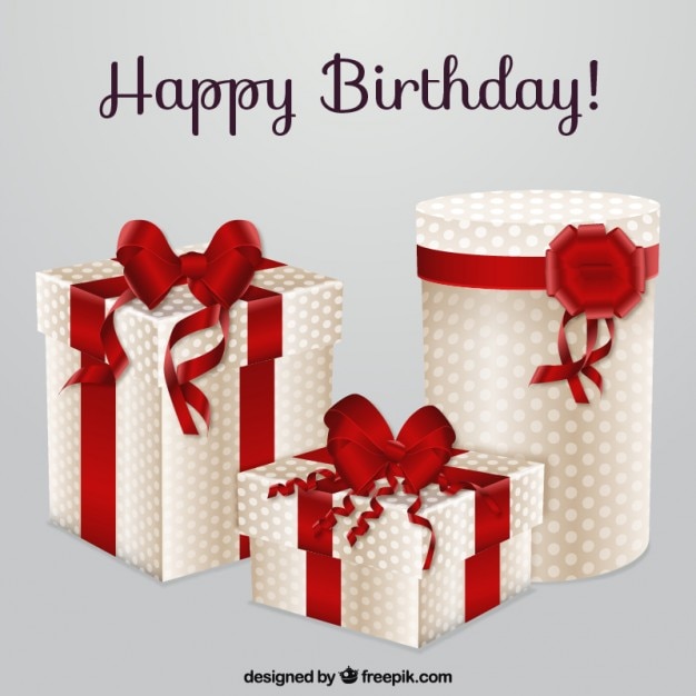 Free Vector collection of elegant gift with red ribbons