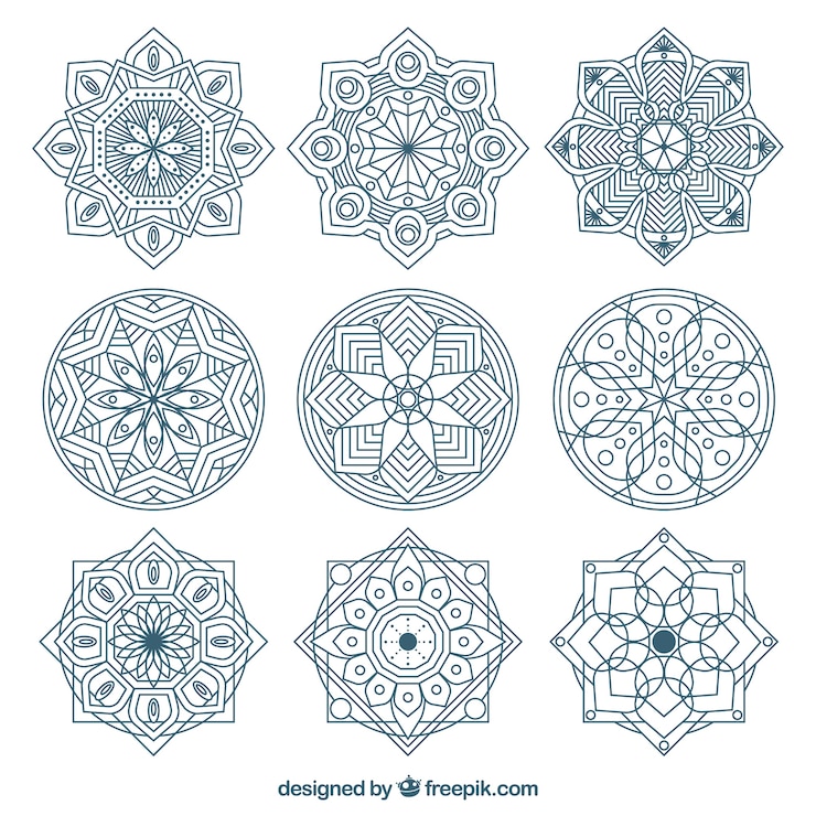 Free Vector collection of elegant mandalas