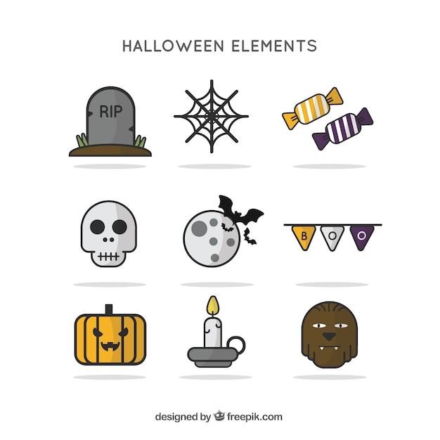 Collection of elements for halloween
