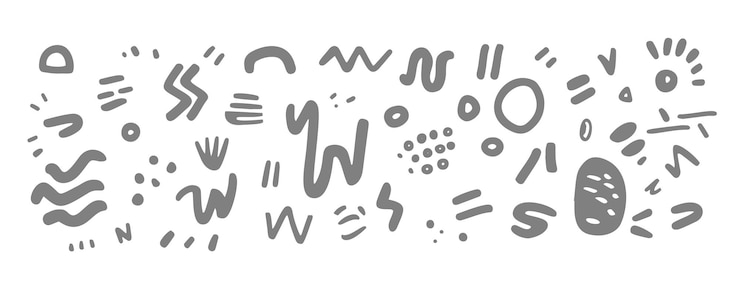 Free Vector collection of emphasis scribble element in doodle art