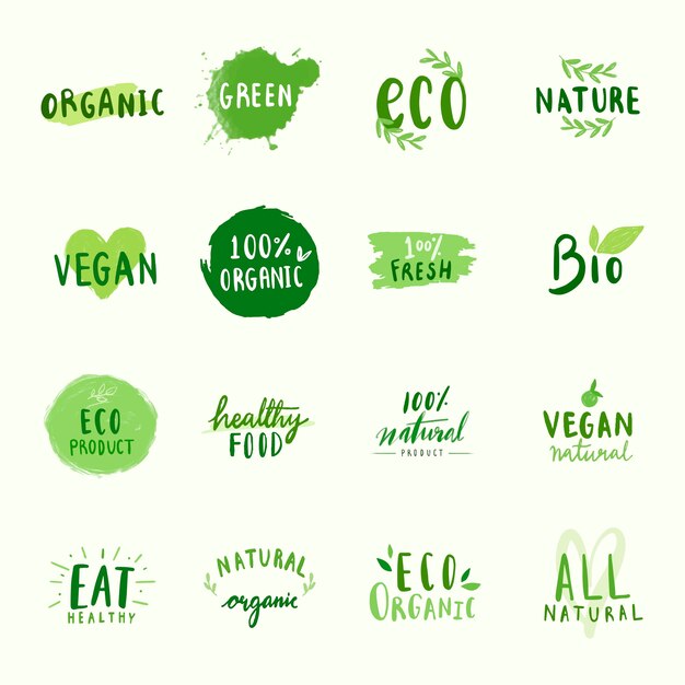 Free Vector collection of environmental friendly typography vectors