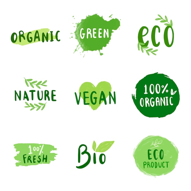 Free vector collection of environmental friendly typography vectors
