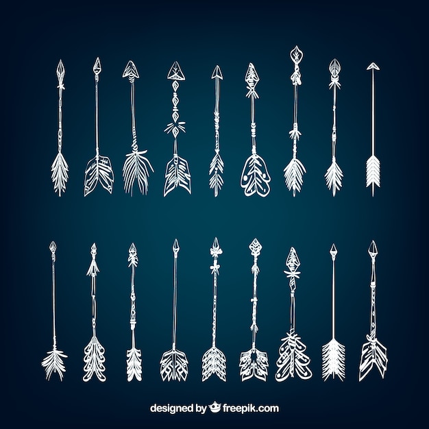 Free vector collection of ethnic hand drawn arrows
