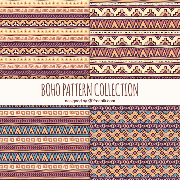 Collection of ethnic hand drawn patterns