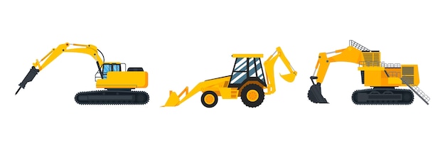 Free vector collection of excavators