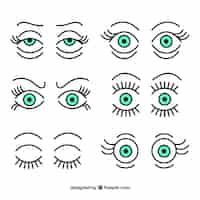 Free vector collection of expressive eyes