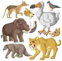 Free vector collection of extinct animals