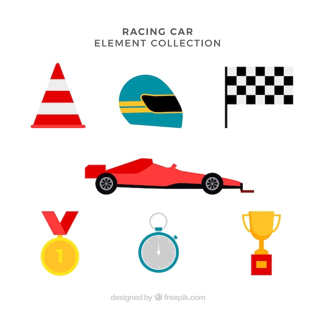 Vettore gratuito collezione di elementi racing f1