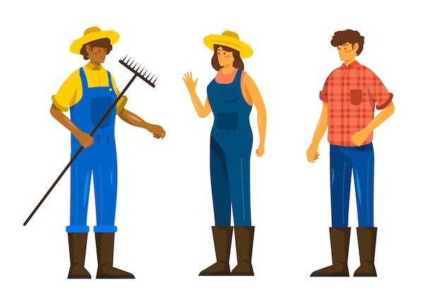 Free vector collection of farmer people