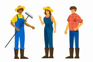 Free vector collection of farmer people