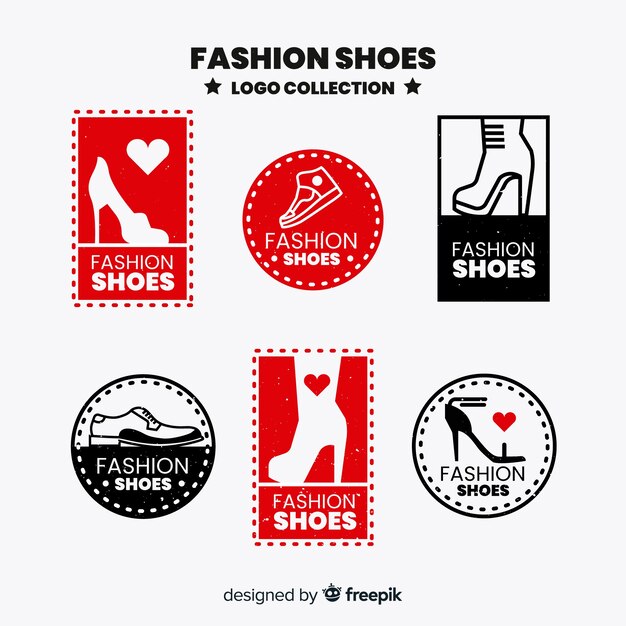 Коллекция модных логотипов обуви