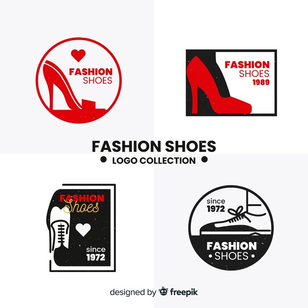 Collection of fashion shoe logos