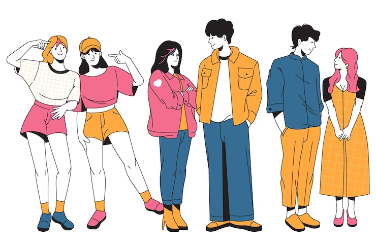 무료 Vector 패션 젊은 한국인 컬렉션