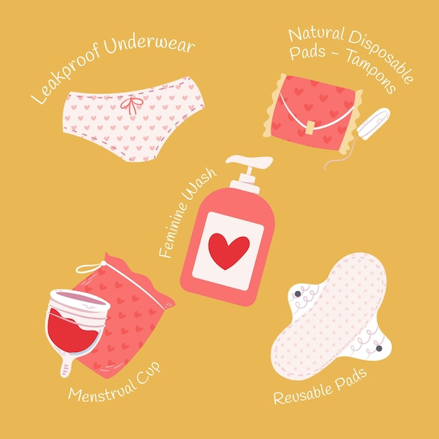 Free vector collection of feminine hygiene products