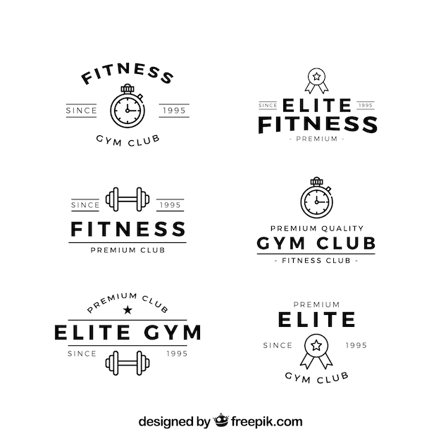 Vettore gratuito collezione di badge fitness