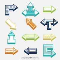 Free vector collection flat arrow in modern style