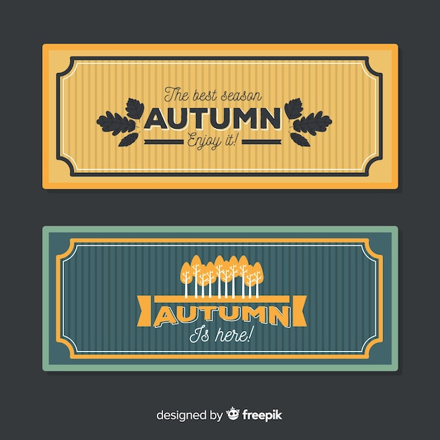 Free vector collection of flat autumn banners