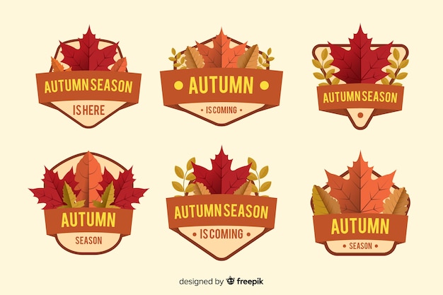 Free vector collection of flat autumn labels