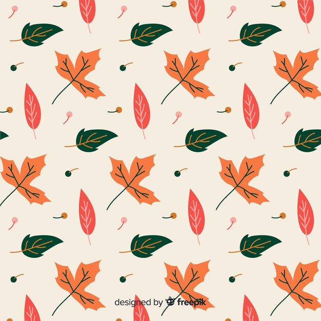 Collection of flat autumn patterns