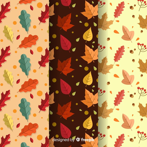 平らな秋のパターンのコレクション