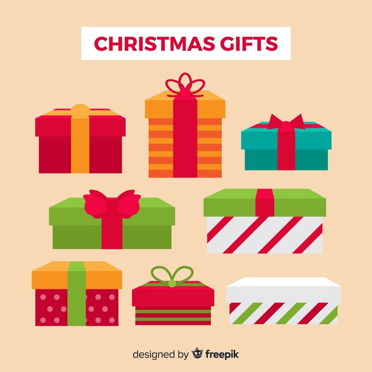 Free Vector collection of flat christmas presents