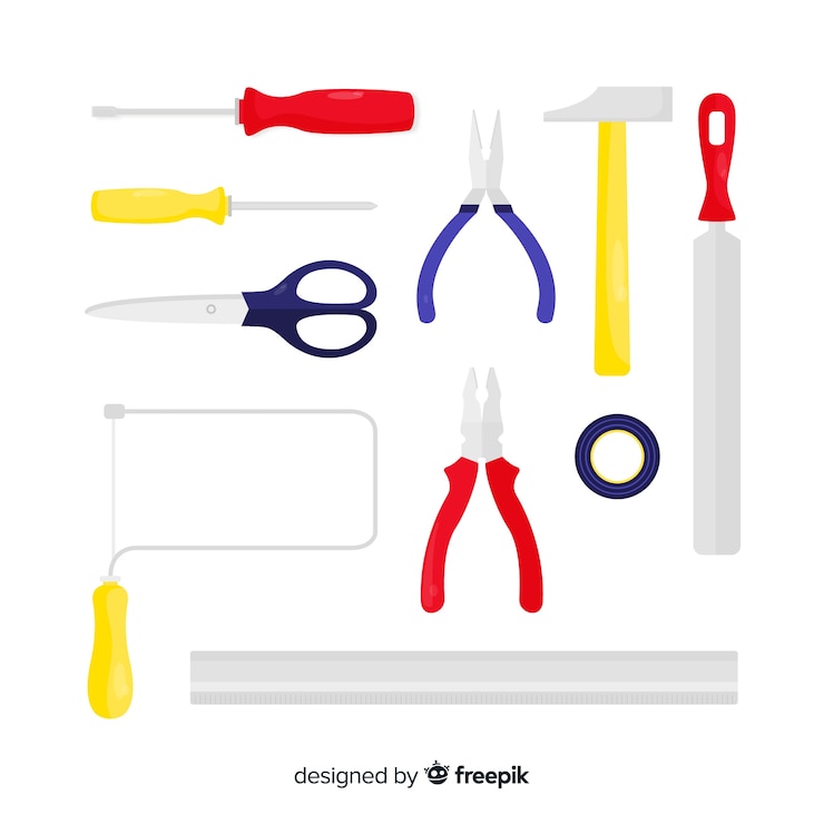 Free Vector collection of flat construction equipment